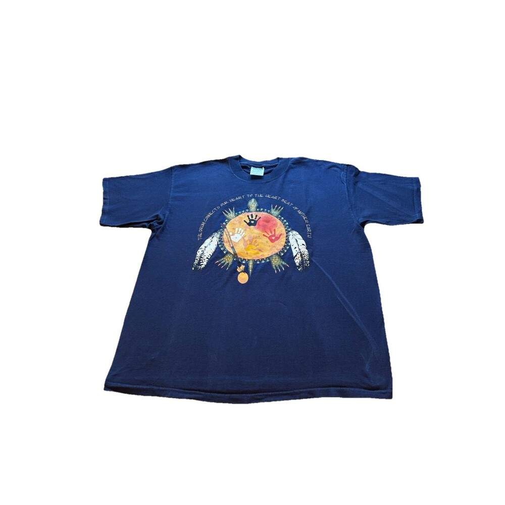 Lakota Designs Native American First Nation Turtle Drum T-Shirt Adult Size: XL